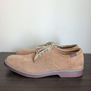 G.H. Bass Pasadena Men's Nubuck Oxford Derby Dress Shoes Tan Lace Up 10 M Preppy